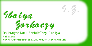 ibolya zorkoczy business card